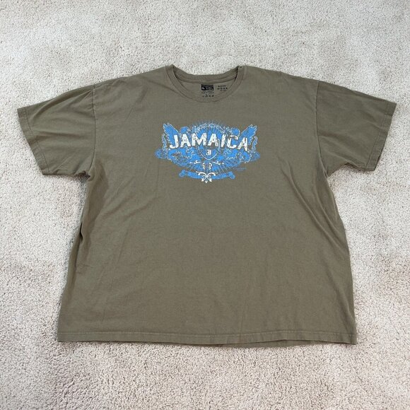 Sun Island Mens T shirt Adult 2XL XXL Jamaica  Green Short Sleeve - Picture 1 of 9